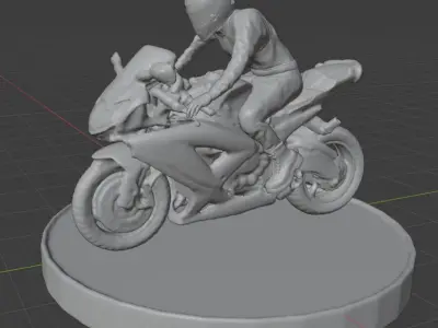 Bike Rider With Bike For 3D Printing 3D print model
