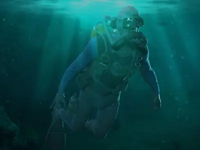 Zombie Diver Low-poly 3D model