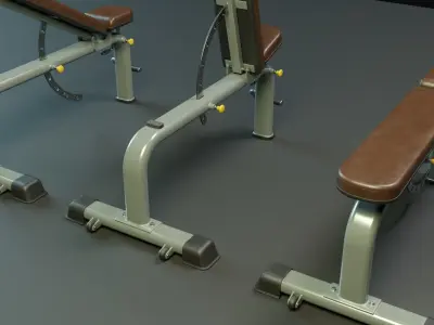 Incline Bench PBR Low-poly 3D model