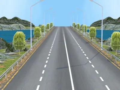 Green Hill Racing Track 3D Model Low-poly 3D model