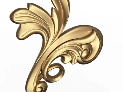 Carved Flower Decor 05 Low-poly 3D model