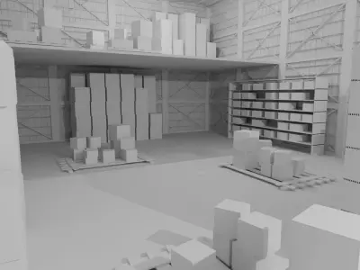 Warehouse Interior No Material 3D model