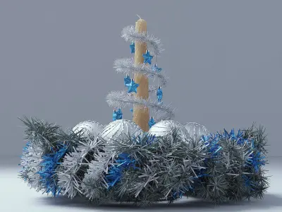 Christmas Silver Wreath 3D model