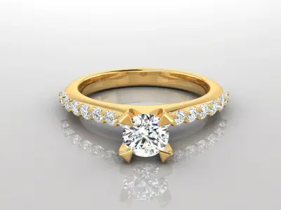 Ring M25   The luxury female ring with gem wedding 3D print model
