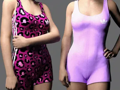 MS 2-in-1 Female Sport Jumpsuits - G8F and G9 3D model