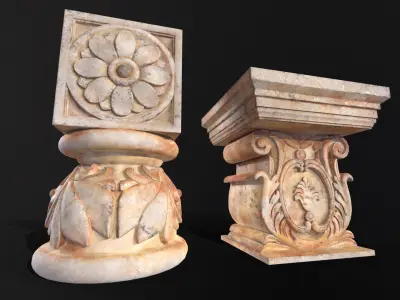 Marble Floral Garden Decoration Low-poly 3D model order