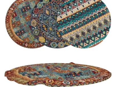 Round Rug Set 69 3D model