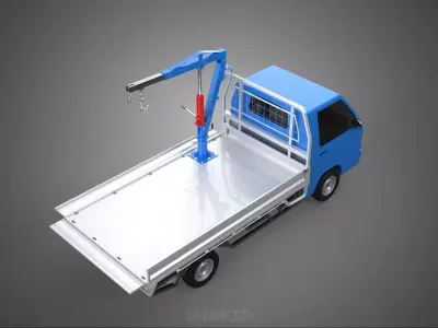 DROPSIDE JIB CRANE LIFTER HOIST HAND WINCH BED GATE PICKUP TRUCK 3D model