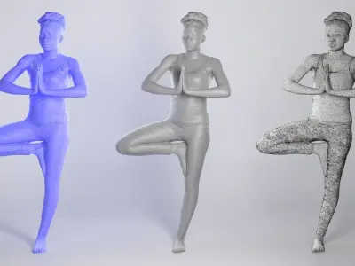 Young woman practicing yoga 267 Low-poly 3D model
