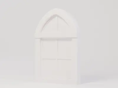 Wooden Window 84x14x130 Low-poly 3D model