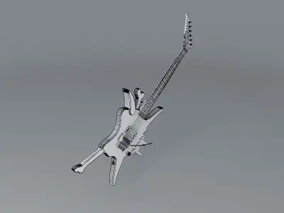 Jackson randy piper skull guitar Free 3D model