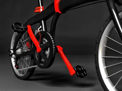 Bicycle folding bike Low-poly 3D model Low-poly 3D model