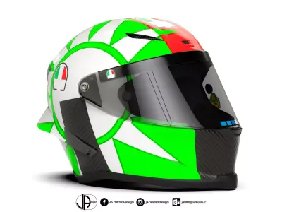 Helmet racing - MotoGP - AG - rossi design 3D model