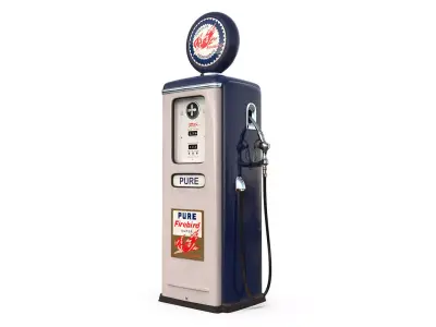 Vintage FIREBIRD Gas Pump 1948 3D model