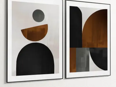 Plaster Two Photo Frame 158 Low-poly 3D model