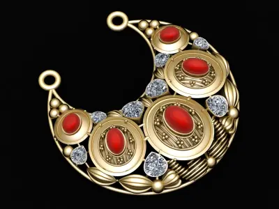 AFGHANI STYLE PRECIOUS NECKLACE 3D PRINTABLE MODEL 3D print model