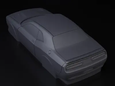 Dodge Challenger simplified decorative model 3D print model