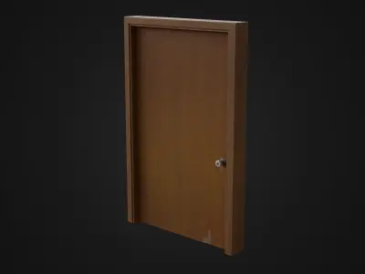 Old Dirty Wooden Door 05A Low-poly 3D model