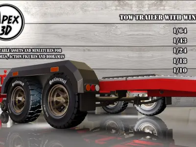 Car  Tow Trailer 3d printable in various scales 3D print model