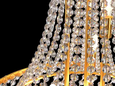8-Lights Golden Finish Classic Empire 3D model