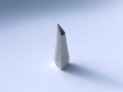 Vase puffy tipped triangle with twisted diagonal grid bulges 3D print model