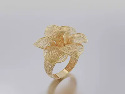 woman ring 3D print model 15