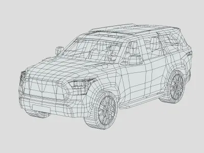Toyota Sequoia 2023 Low-poly 3D model