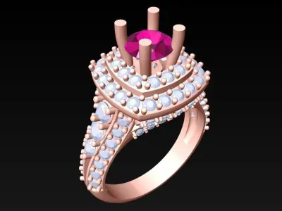 Diamond Ring - Womens Rings - N218356 3D print model