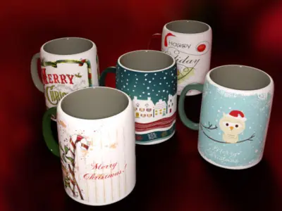 ChristmasMug Xmas Low-poly 3D model
