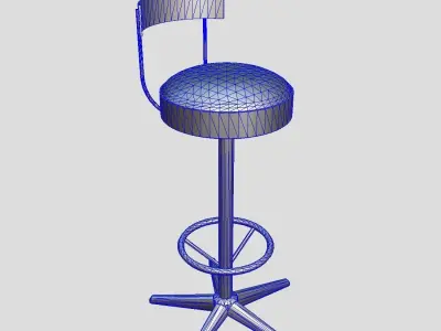Stool 5 bar Low-poly 3D model