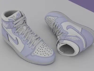 AirJordan 1 Retro HighOG Purple  Low-poly 3D model