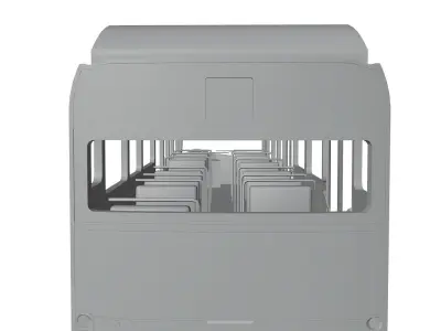 Public transport eco bus unbranded 3D model