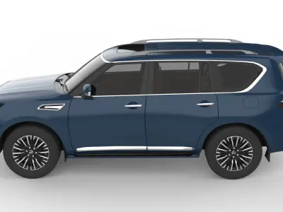 Nissan Patrol Dark blue Low-poly 3D model
