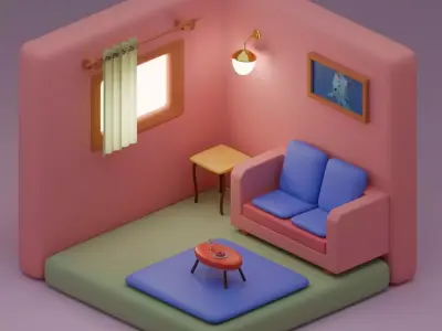 Scene LowPoly Free 3D model