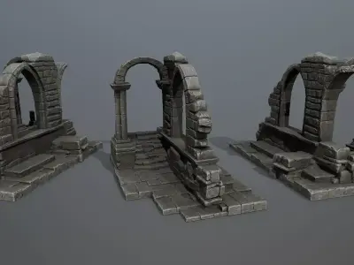 Ruin Gate Low-poly 3D model