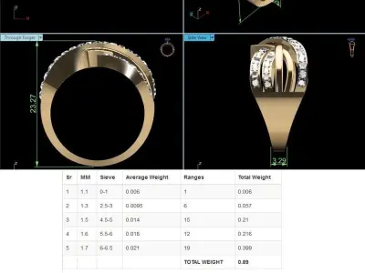 Women Ring 3D print model 32