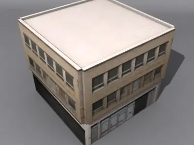  Low Poly Building 02 3D model