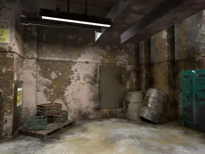 The old  Horror Room 10 Low-poly 3D model