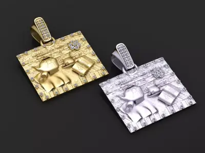 SQUAR GOLD PENDANT 3D PRINTABLE MODEL  Free 3D print model