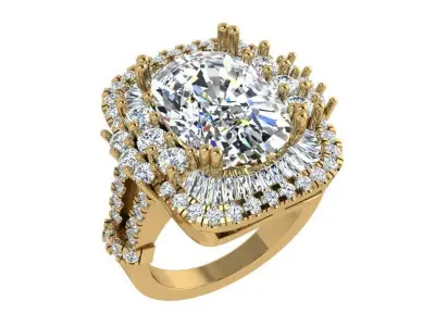 Cushion Halo Ring 4166 3D print model