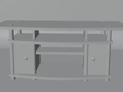 SIMPLE TV RACK Low-poly 3D model