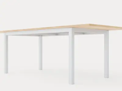 Twin dining table Low-poly 3D model