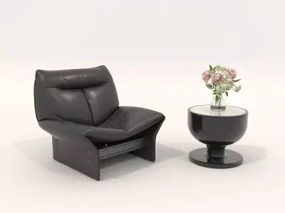 Modern Coffee Table and Armchair Set 69 3D model