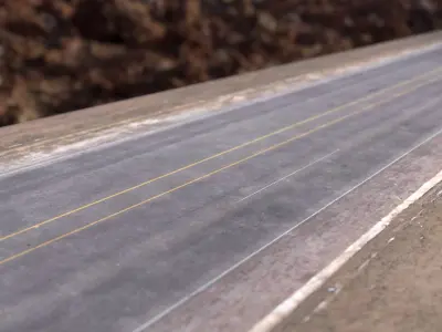  Desert road low poly - complete scene Low-poly 3D model