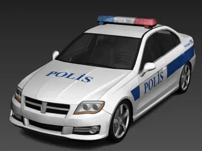 Generic Police Cars Low-poly 3D model