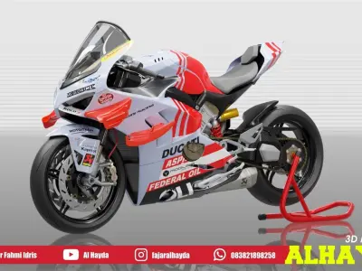 Panigale V4 Superleggera Gresini Racing fixed version Low-poly 3D model