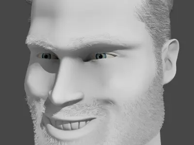 Gigachad Face Model Low-poly 3D model