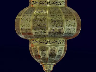 Moroccan Hanging Brass Lamp 3D model