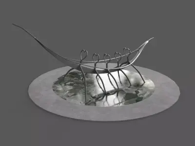PBR Modern Monument and Memorial A Low-poly 3D model