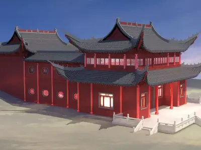 Chinese ancient house 3D model 35